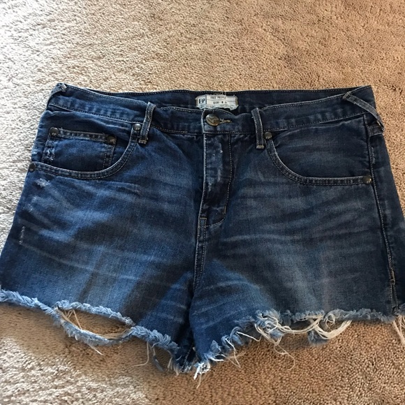 Free People Pants - Free People Denim frayed shorts